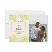 Marigold Flowers Frame Wedding Save the Date Card