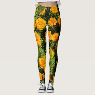 Marigold flowers leggings