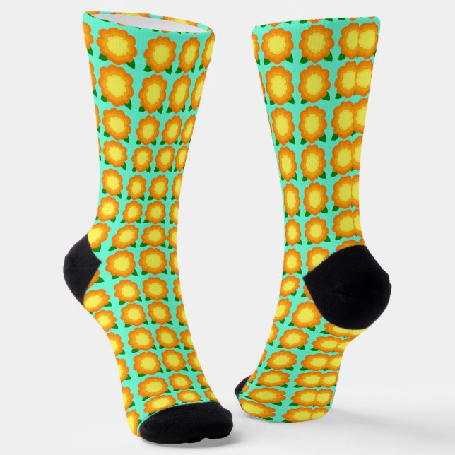 Marigold Flowers Socks (Angled)