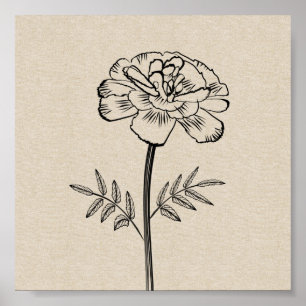 Marigold for October Flower  Poster