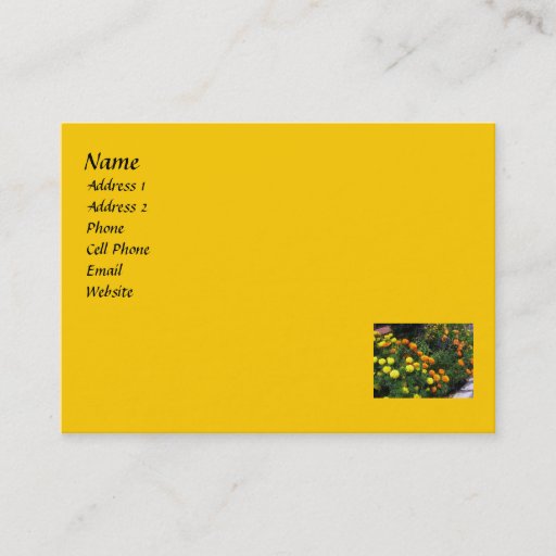 Customizable Marigold Garden Business Cards