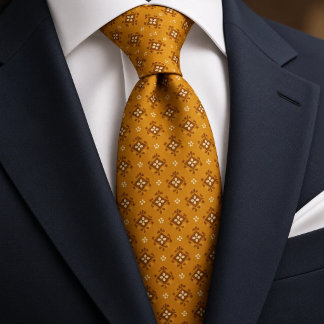 Marigold Gold Medallion Foulard Neck Tie