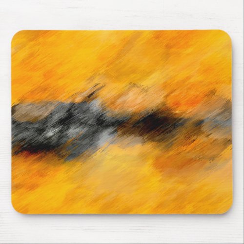 Marigold  grey and burnt lemon abstract mouse pad