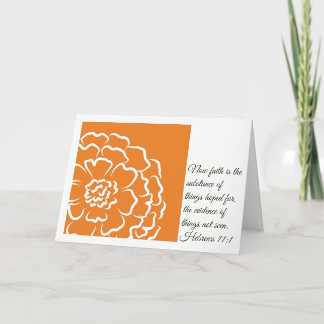 Marigold Hebrews 11:1 Faith Bible Verse Note Card (Front)