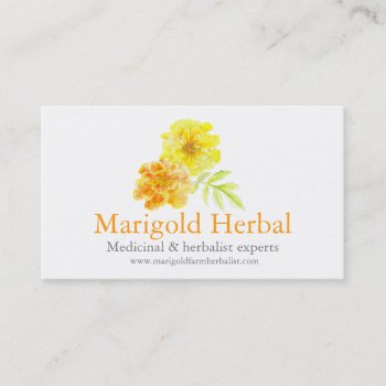 Marigold Herbalists Medicinal Business Card by Mylittleeden at Zazzle