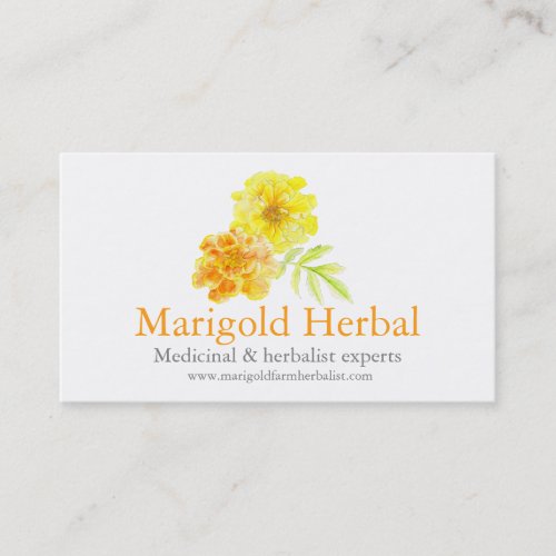 Marigold herbalists medicinal business card