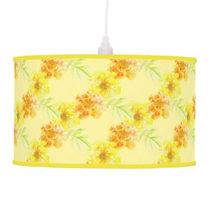Marigold loose watercolor art yellow lamp shade