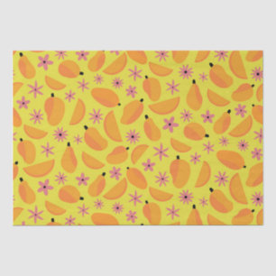 Marigold Mango Fruit and Flowers Pattern  Tissue Paper