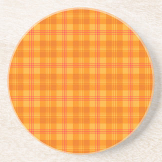 Marigold Medley Orange Tartan Sandstone Coaster