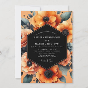 Marigold Noir Painterly Wedding Invitation