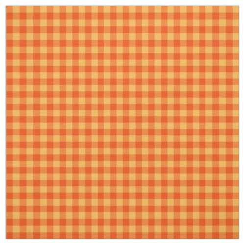 Marigold Orange and Yellow Check Gingham Pattern Fabric