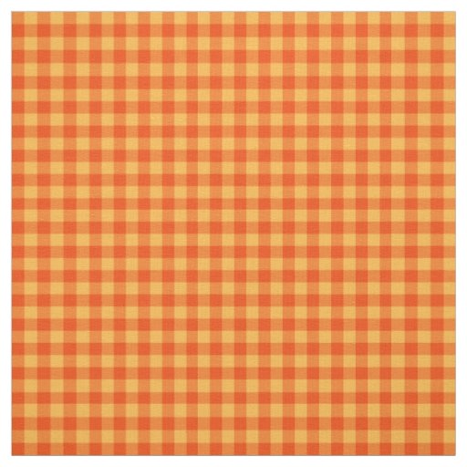 Marigold Orange and Yellow Check Gingham Pattern Fabric
