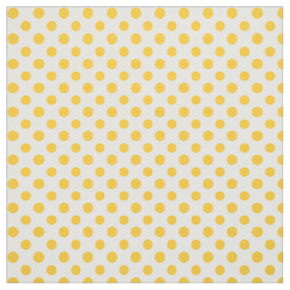 Marigold Orange Polka Dots on White Pattern Fabric