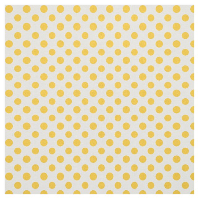 Marigold Orange Polka Dots on White Pattern Fabric