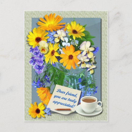 MARIGOLD POSY  Friendship Postcard