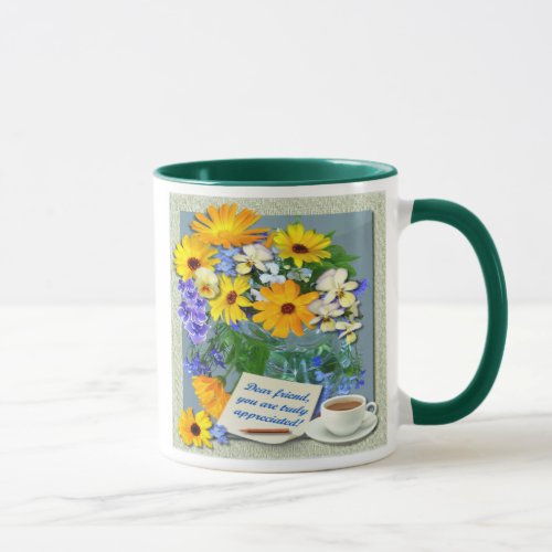 MARIGOLD POSY  Friendship Ringer mug