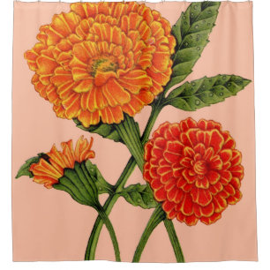 marigold print shower curtain