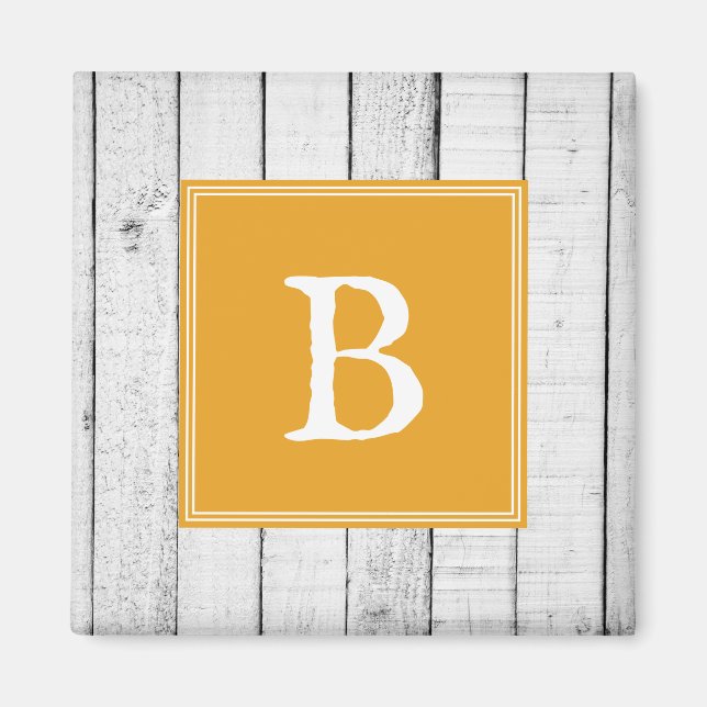 Marigold Rustic Monogram Magnet (Front)