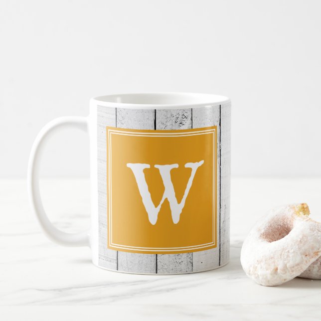Marigold Rustic Monogram Mug (With Donut)