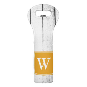 Marigold Rustic Monogram Wine Tote