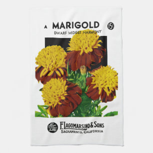 Marigold Seed Packet Label Towel