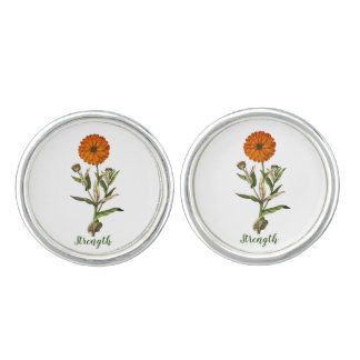 Marigold Strength Inspirational Cuff Links