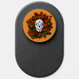 Marigold Sugar Skull Dia De Los Muertos PopSocket