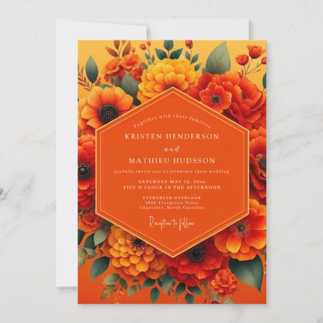 Marigold Vibrant Harvest Wedding Invitation (Front)