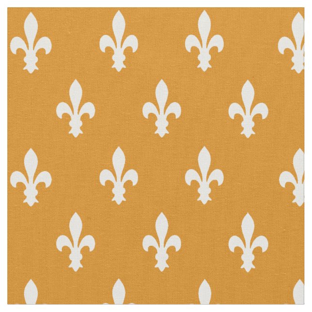 Marigold Victorian Fleur de Lys Fabric (Close Up)