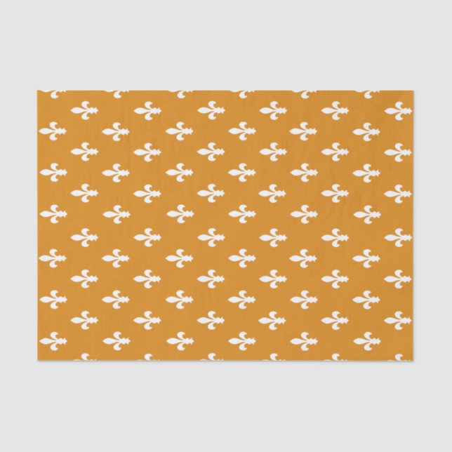 Marigold Victorian Fleur de Lys Tissue Paper (Front)