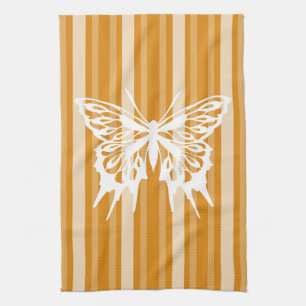 Marigold Victorian Stripe with Butterfly Kitchen Towel