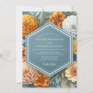 Marigold Vintage Floral Wedding Invitation