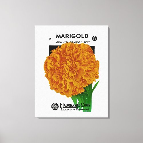 Marigold Vintage Seed Packet Canvas Print