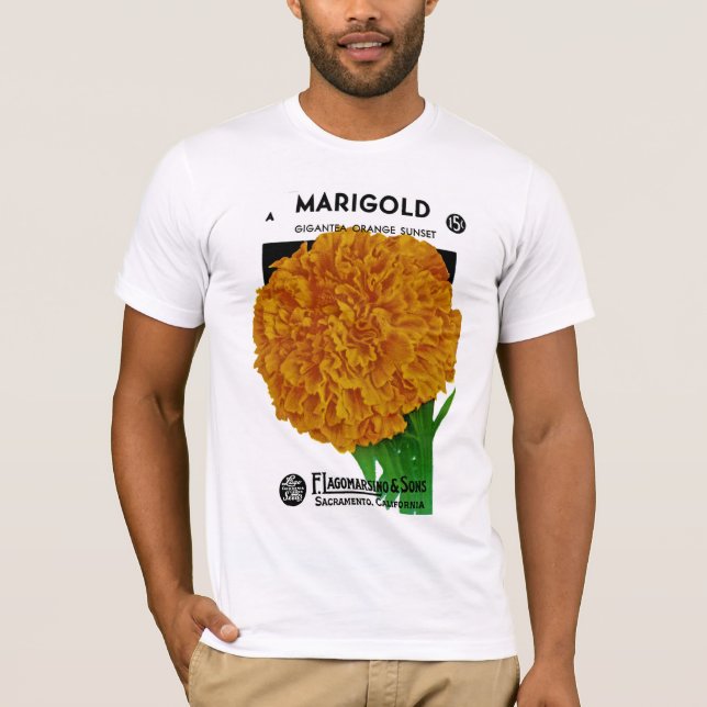 Marigold Vintage Seed Packet T-Shirt (Front)