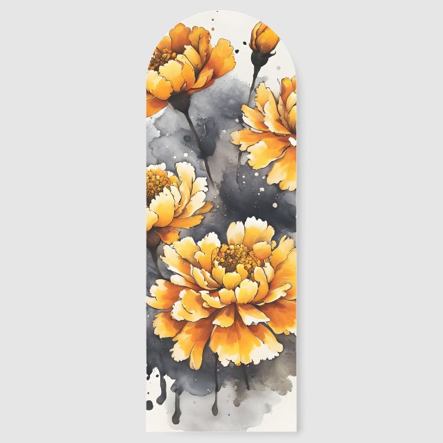 Marigold - Watercolor flowers Bookmarks (Front)