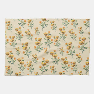 Marigold Watercolor Tea Towel