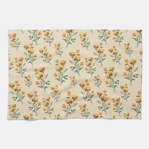 Marigold Watercolor Tea Towel