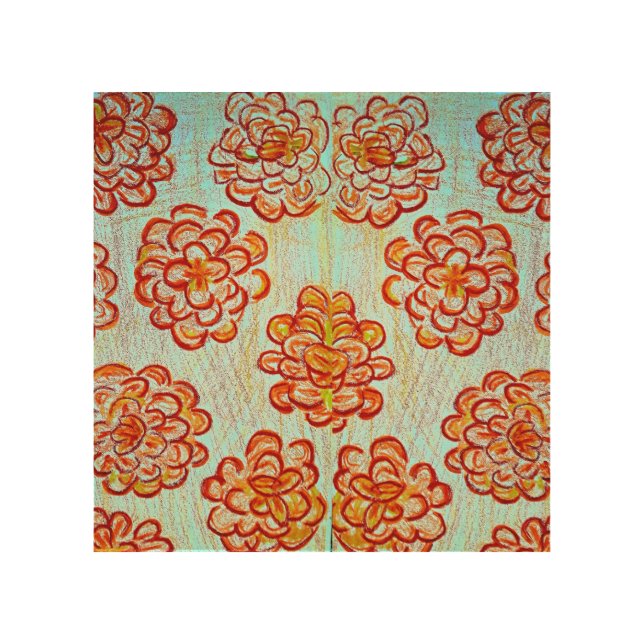 MARIGOLDS 2 WOOD WALL ART (Front)