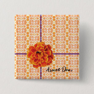 Marigolds and Bee Button