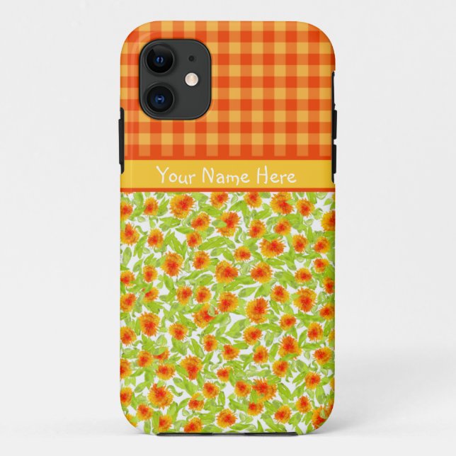 Marigolds and Check Gingham iPhone 5/5s Case (Back)