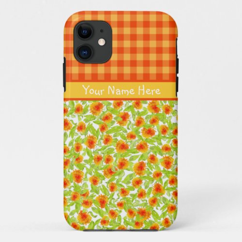Marigolds and Check Gingham iPhone 55s Case