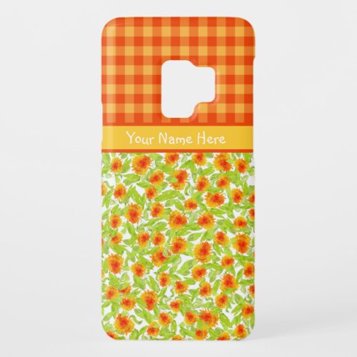 Marigolds and Check Gingham Samsung Galaxy S3 Case