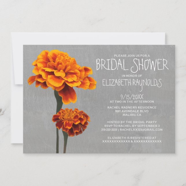 Marigolds Bridal Shower Invitations (Front)
