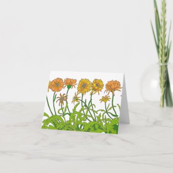 Marigolds Flowers Notecard by gidget26 at Zazzle