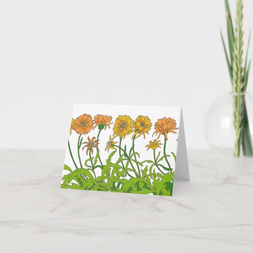 Marigolds Flowers Notecard