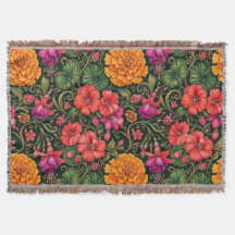 Marigolds, Geraniums and Fushias