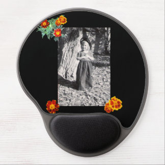 Marigolds Halloween Photo of Costumed Child Black Gel Mouse Pad