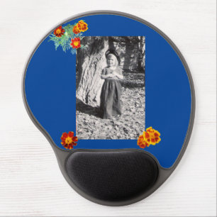Marigolds Halloween Photo of Costumed Child Blue Gel Mouse Pad