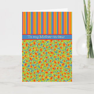 Marigolds, Stripes October Birthday Mother-in-law Card