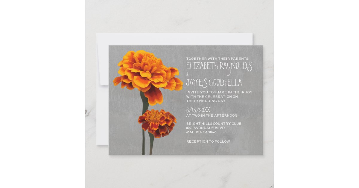 Marigolds Wedding Invitations | Zazzle